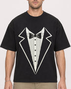 Mockup Boxy Heavyweight Tee Black male close-up 08