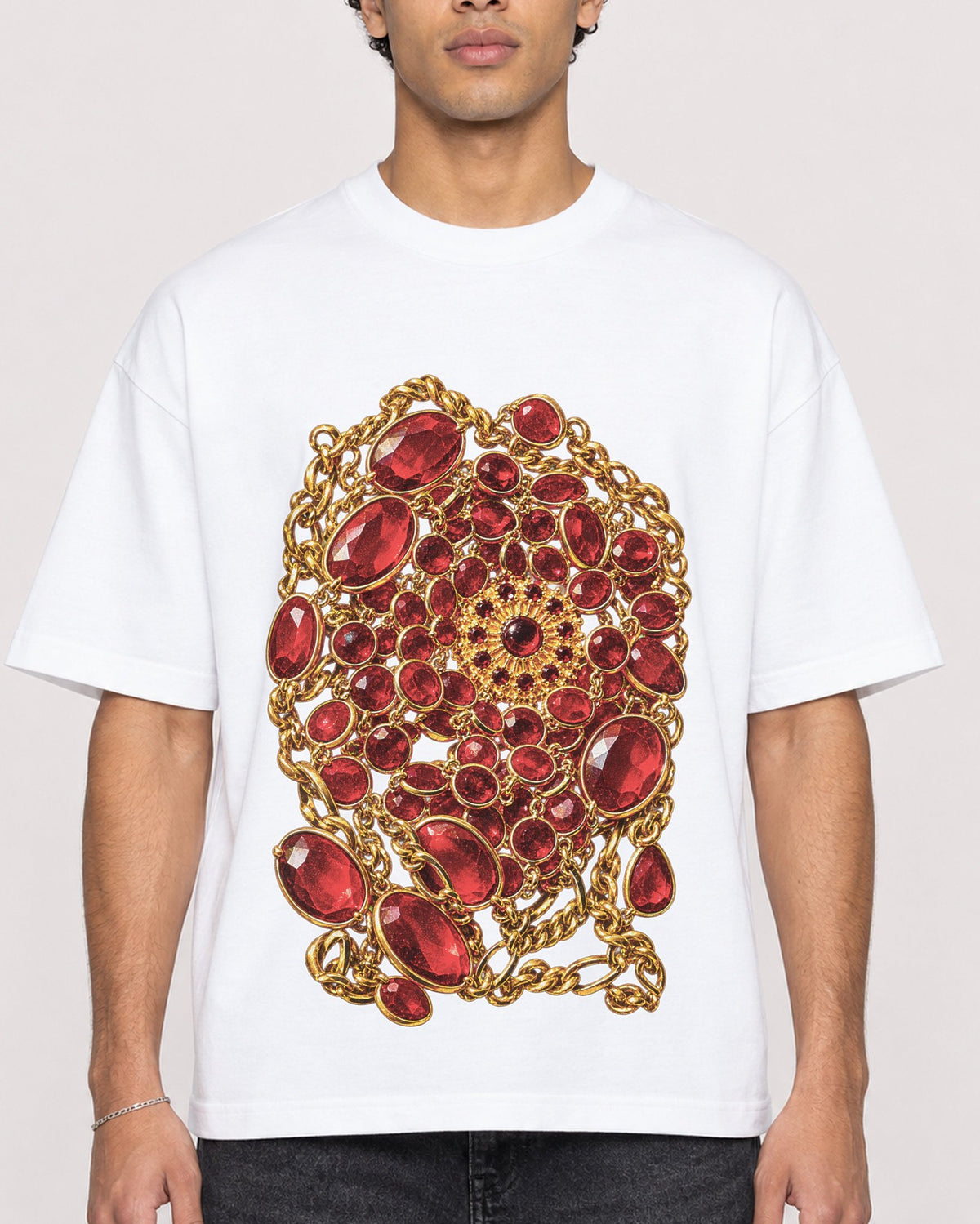 Mockup Boxy Heavyweight Tee White male close-up 10