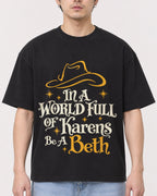 Mockup Boxy Heavyweight Tee Black male close-up 13