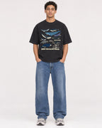 Mockup Boxy Heavyweight Tee Black male full-body 10