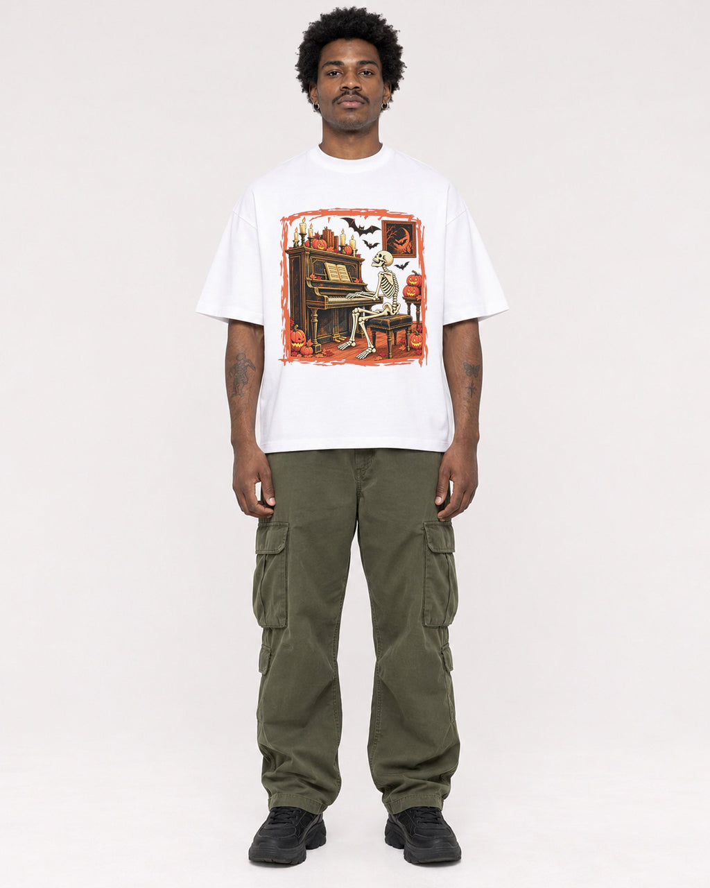 Mockup Boxy Heavyweight Tee White male full-body 24