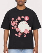 Mockup Boxy Heavyweight Tee Black male close-up 05