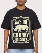 Mockup Boxy Heavyweight Tee Black male close-up 05