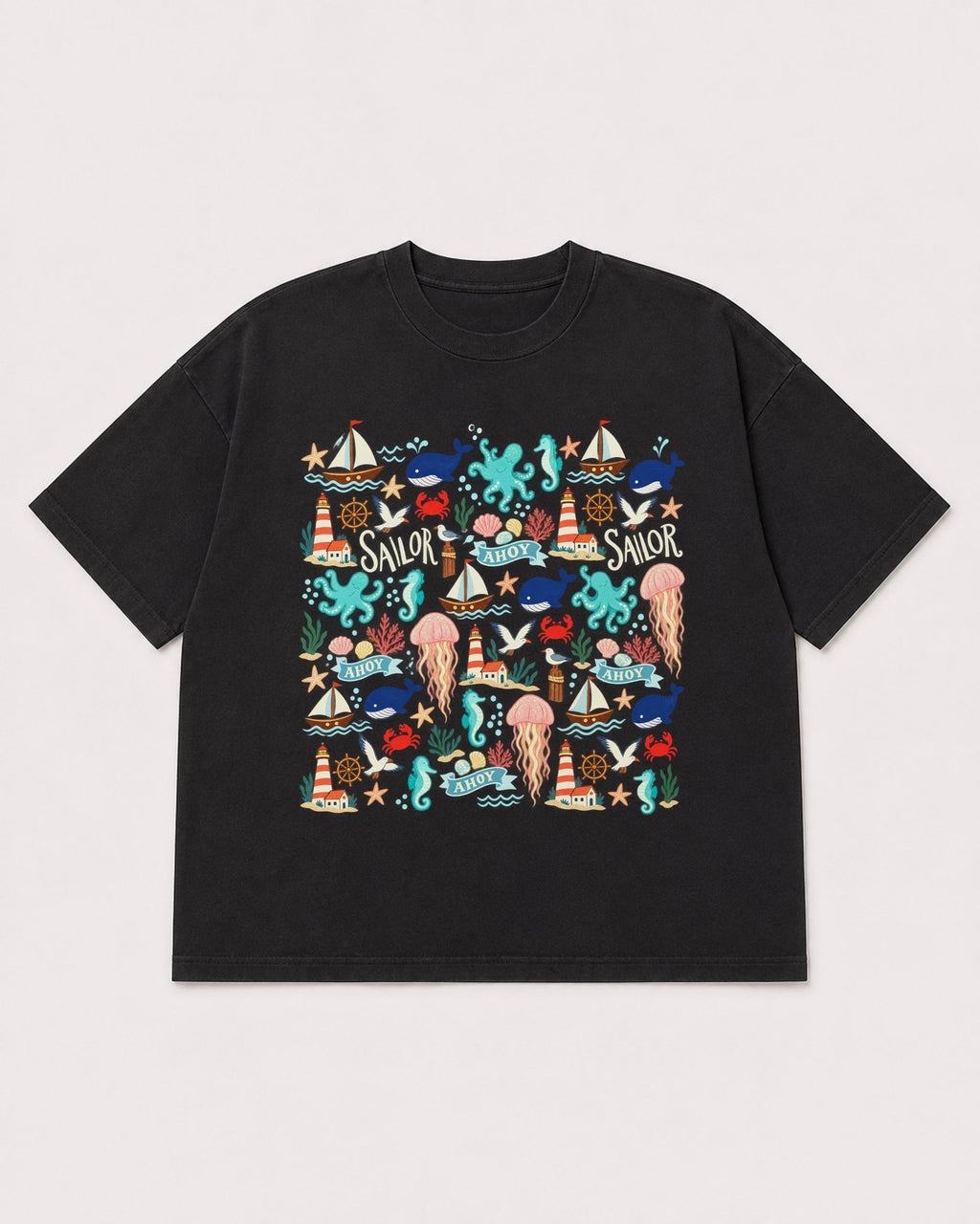 Mockup Boxy Heavyweight Tee Black product