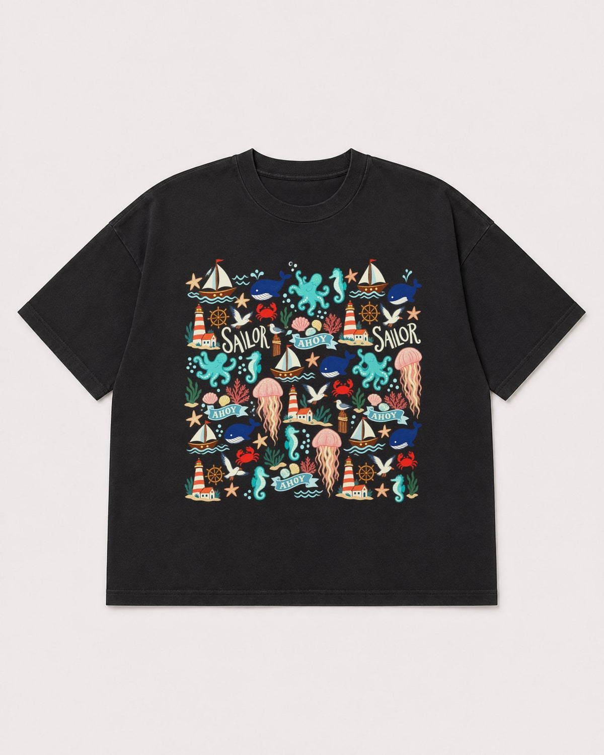 Mockup Boxy Heavyweight Tee Black product