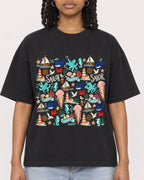 Mockup Boxy Heavyweight Tee Black female close-up 15