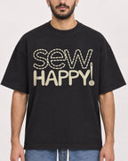 Mockup Boxy Heavyweight Tee Black male close-up 07