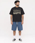 Mockup Boxy Heavyweight Tee Black male full-body 07