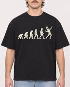 Mockup Boxy Heavyweight Tee Black male close-up 29