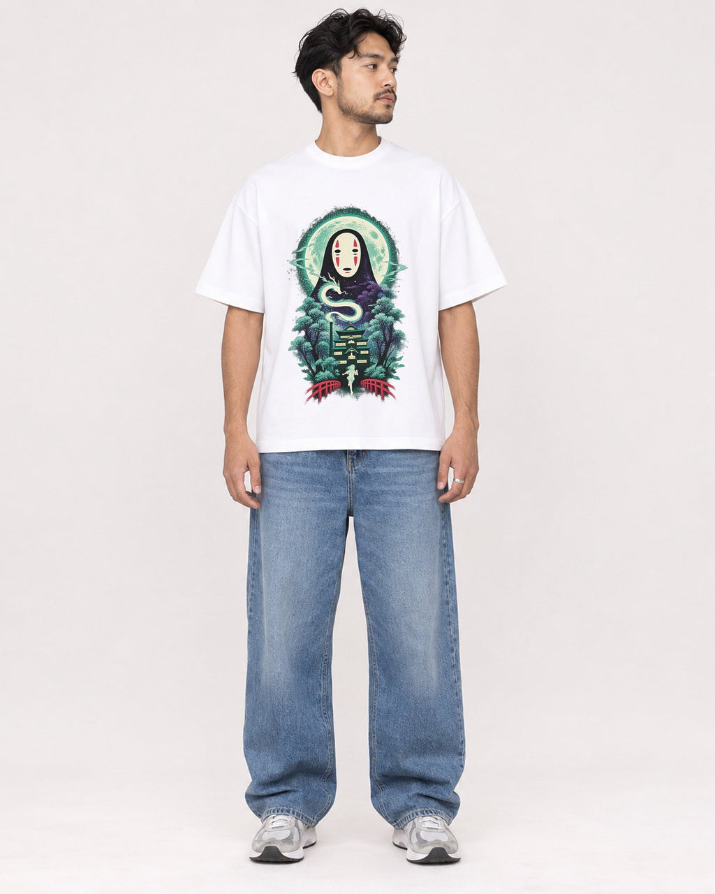 Mockup Boxy Heavyweight Tee White male full-body 02