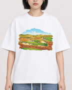 Mockup Boxy Heavyweight Tee White female close-up 11