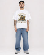 Mockup Boxy Heavyweight Tee White male full-body 12