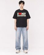 Mockup Boxy Heavyweight Tee Black male full-body 01