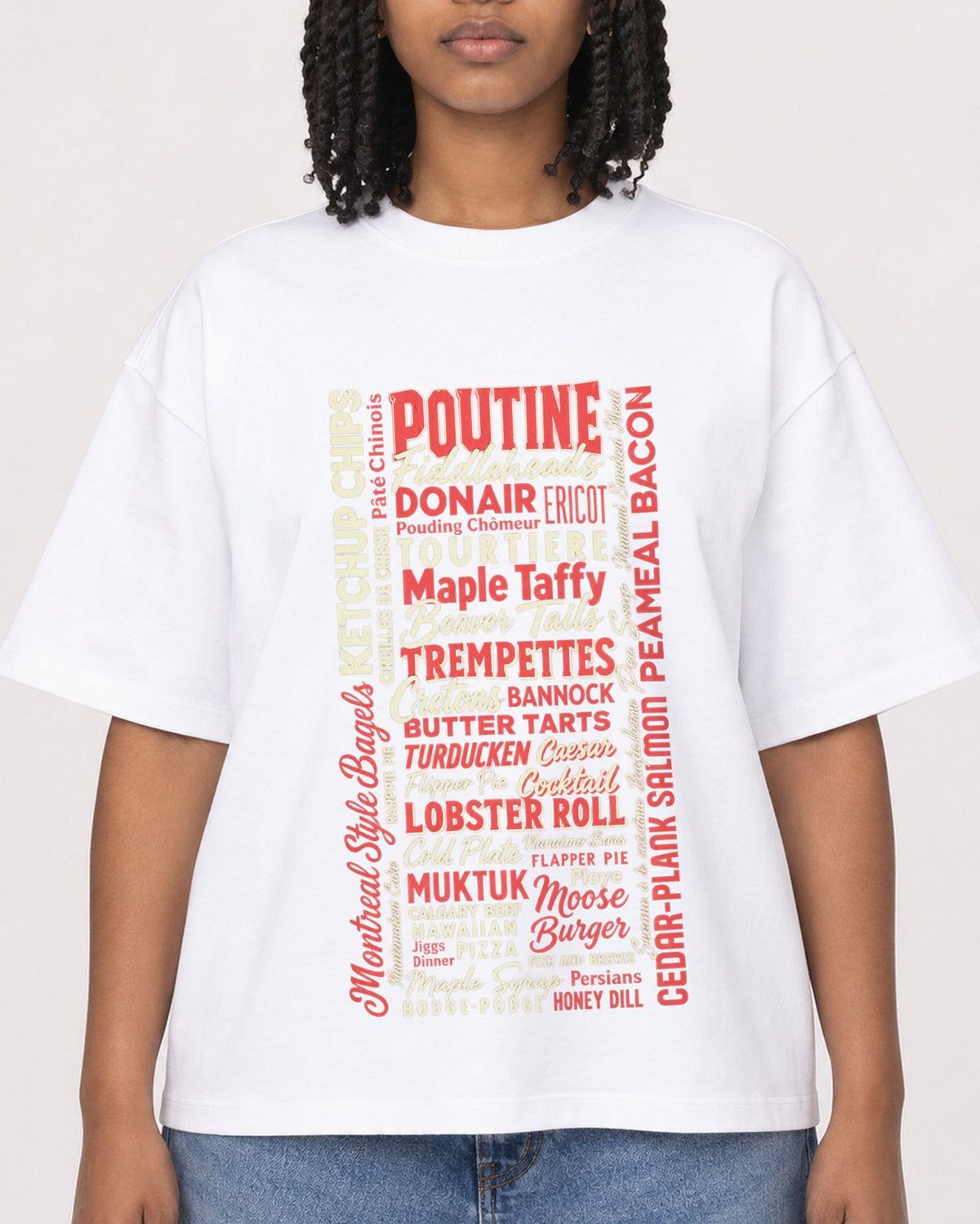 Mockup Boxy Heavyweight Tee White female close-up 15