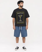 Mockup Boxy Heavyweight Tee Black male full-body 07