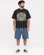 Mockup Boxy Heavyweight Tee Black male full-body 07