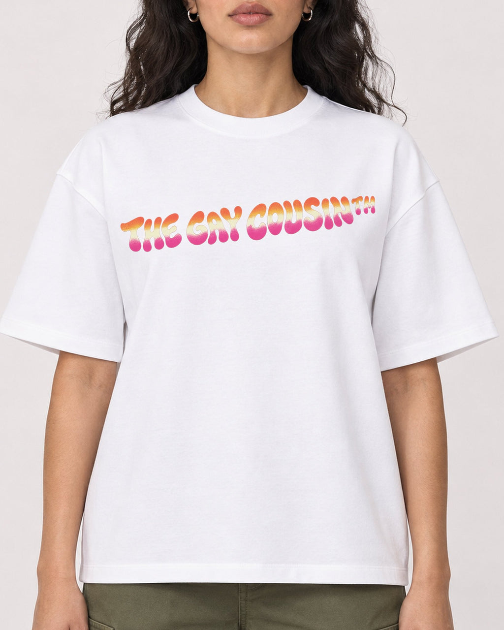 Mockup Boxy Heavyweight Tee White female close-up 07
