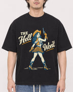 Mockup Boxy Heavyweight Tee Black male close-up 03