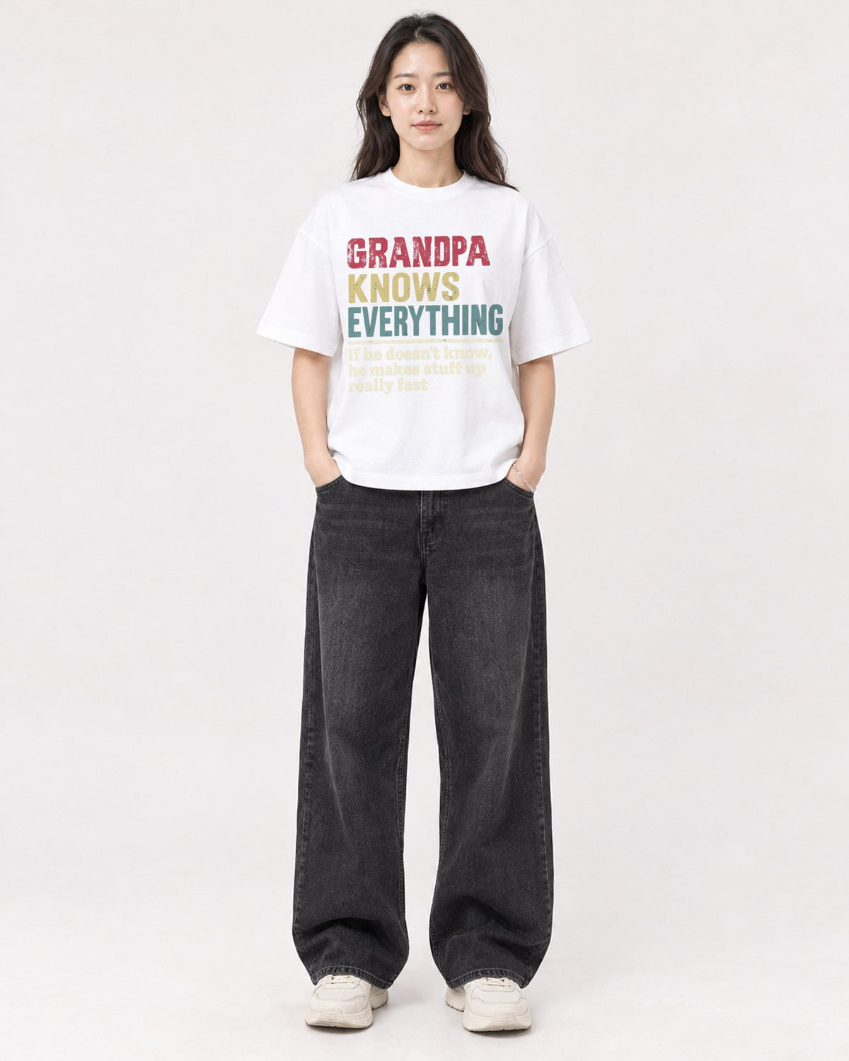 Mockup Boxy Heavyweight Tee White female full-body 03
