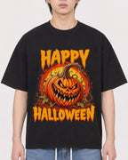 Mockup Boxy Heavyweight Tee Black male close-up 11