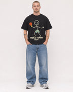 Mockup Boxy Heavyweight Tee Black male full-body 18