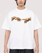 Mockup Boxy Heavyweight Tee White male close-up 11