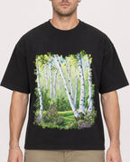 Mockup Boxy Heavyweight Tee Black male close-up 08