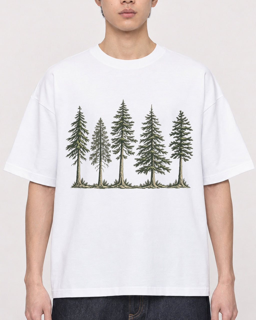 Mockup Boxy Heavyweight Tee White male close-up 01