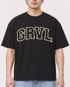 Mockup Boxy Heavyweight Tee Black male close-up 13