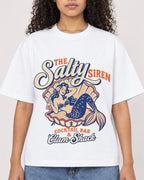 Mockup Boxy Heavyweight Tee White female close-up 10