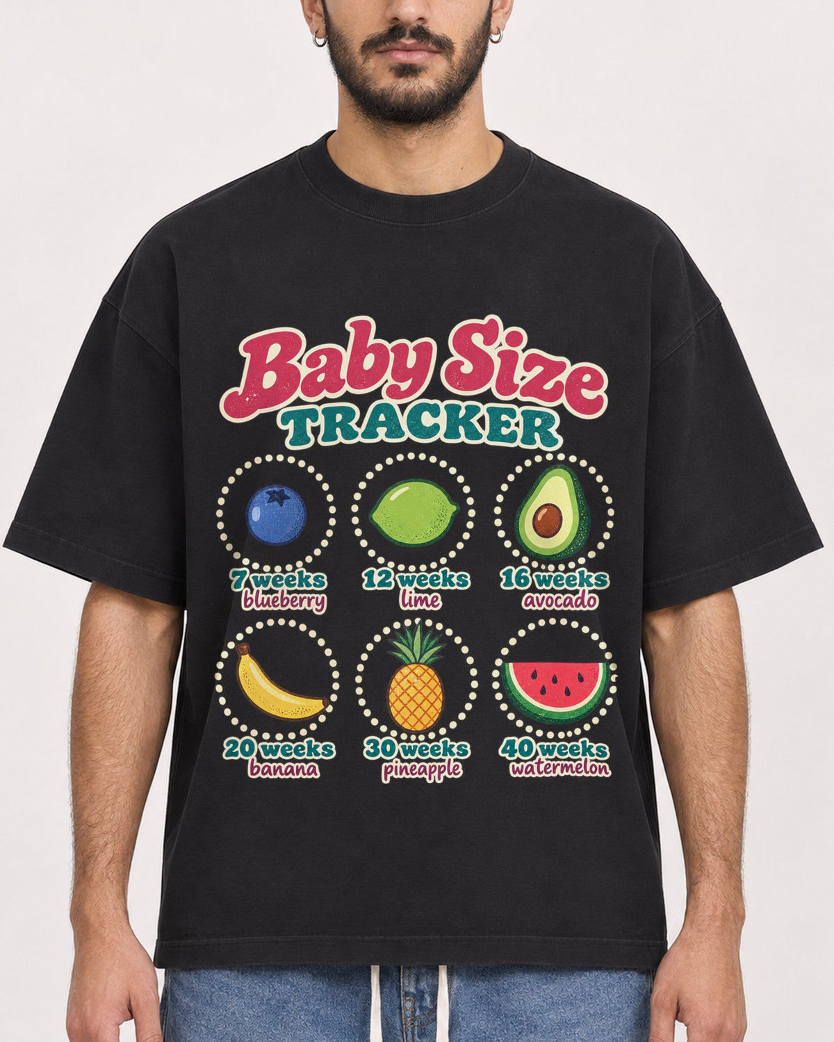 Mockup Boxy Heavyweight Tee Black male close-up 07