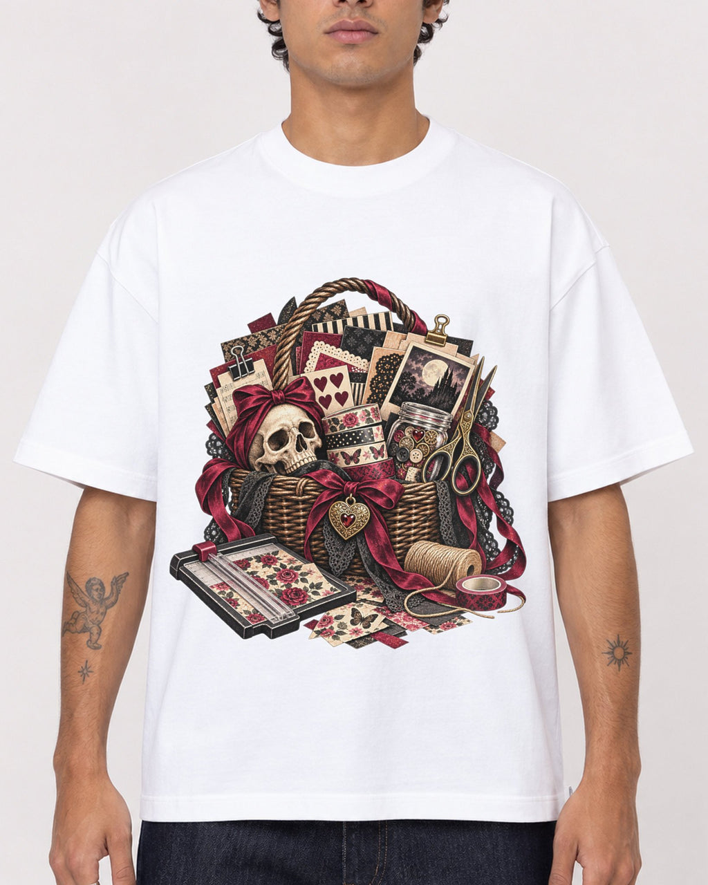 Mockup Boxy Heavyweight Tee White male close-up 06
