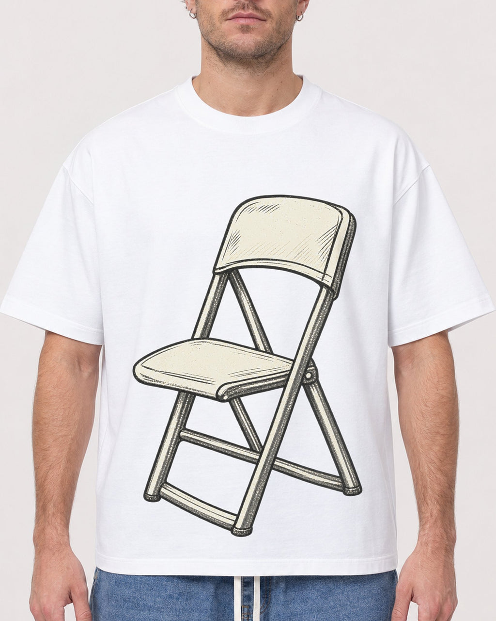 Mockup Boxy Heavyweight Tee White male close-up 08