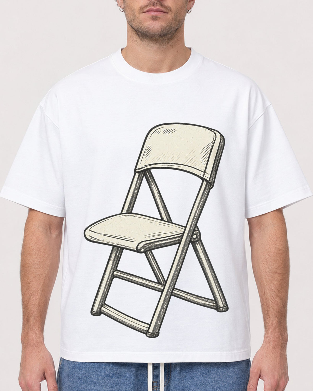 Mockup Boxy Heavyweight Tee White male close-up 08