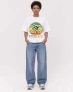 Mockup Boxy Heavyweight Tee White female full-body 35