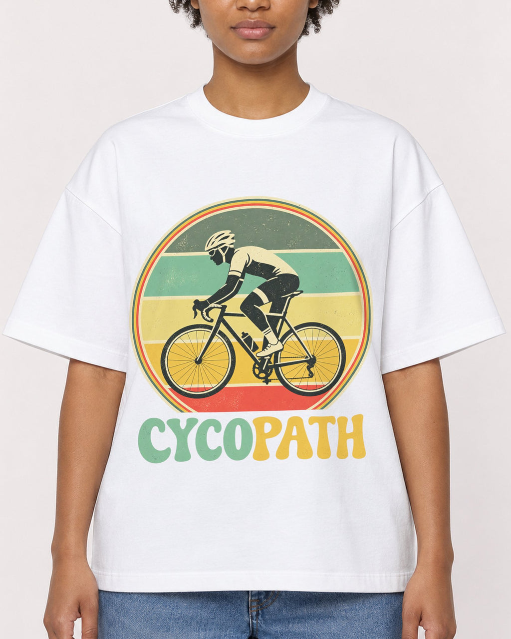 Mockup Boxy Heavyweight Tee White female close-up 35