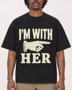 Mockup Boxy Heavyweight Tee Black male close-up 04