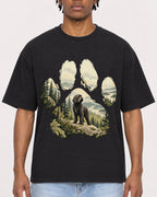 Mockup Boxy Heavyweight Tee Black male close-up 05
