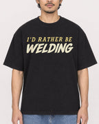 Mockup Boxy Heavyweight Tee Black male close-up 02