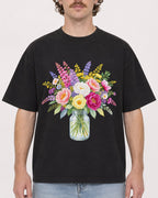 Mockup Boxy Heavyweight Tee Black male close-up 09