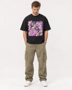 Mockup Boxy Heavyweight Tee Black male full-body 08