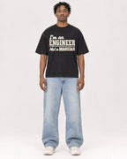 Mockup Boxy Heavyweight Tee Black male full-body 05