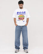 Mockup Boxy Heavyweight Tee White male full-body 07