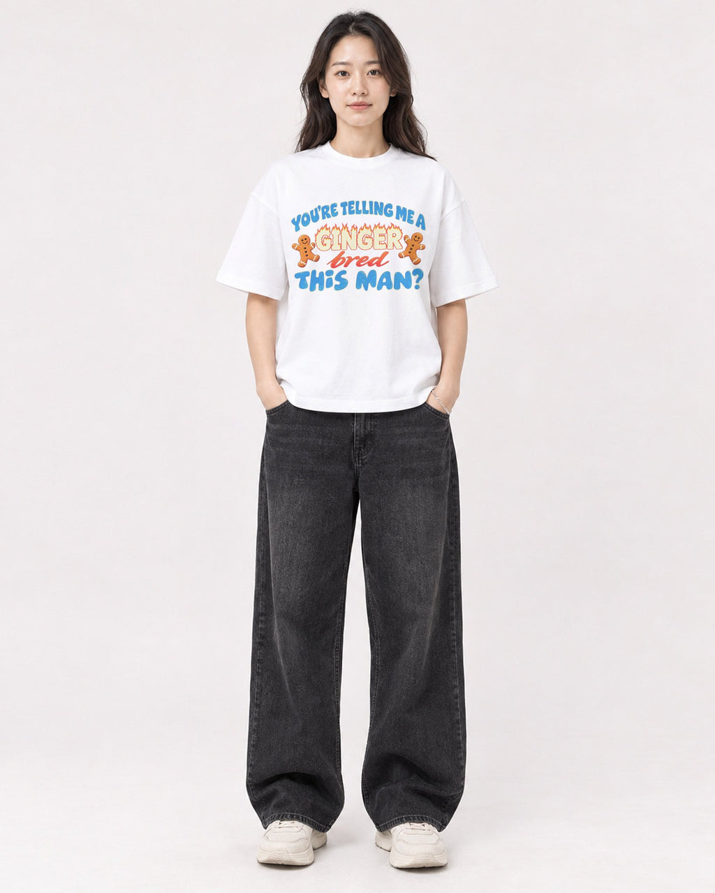 Mockup Boxy Heavyweight Tee White female full-body 03