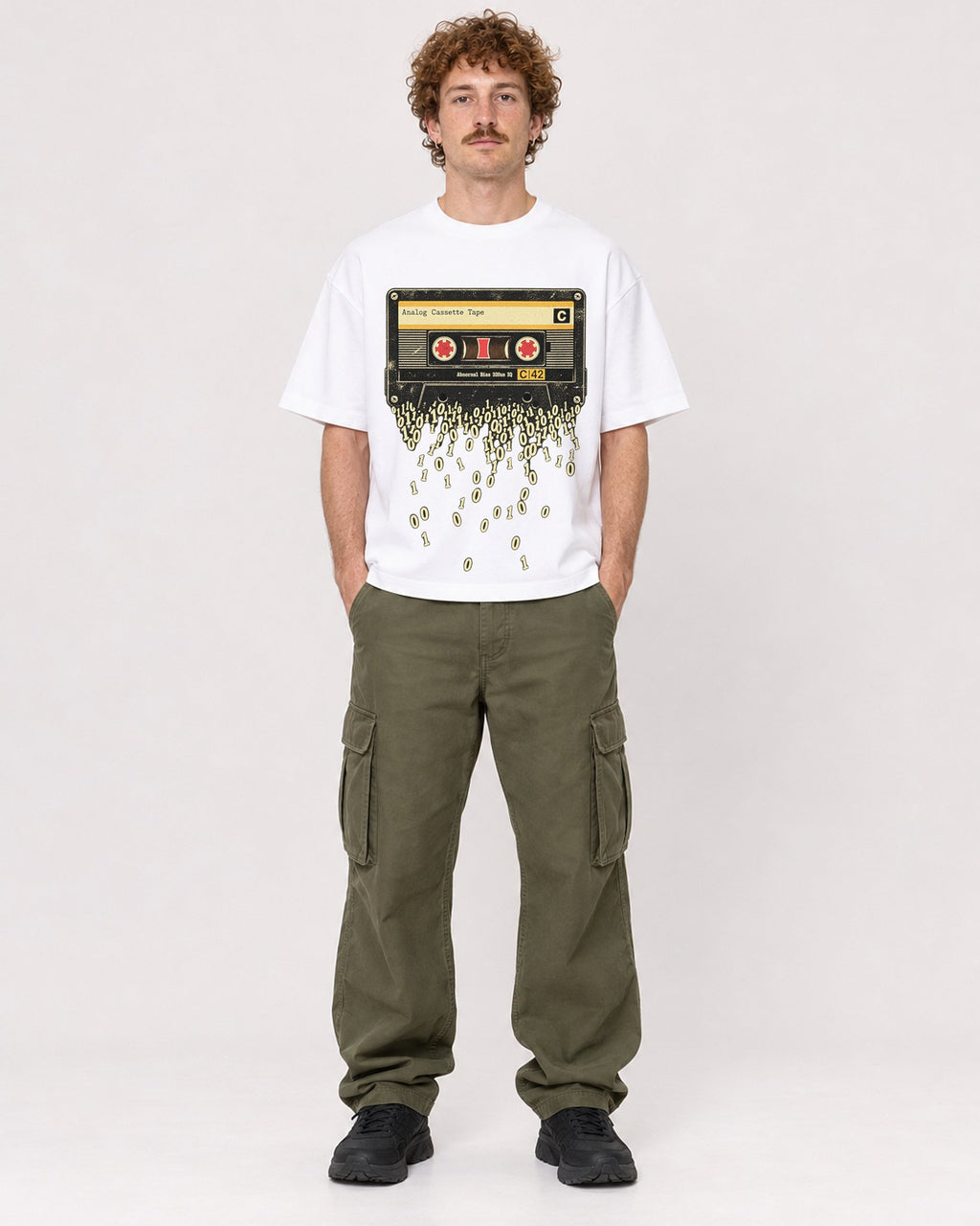 Mockup Boxy Heavyweight Tee White male full-body 09