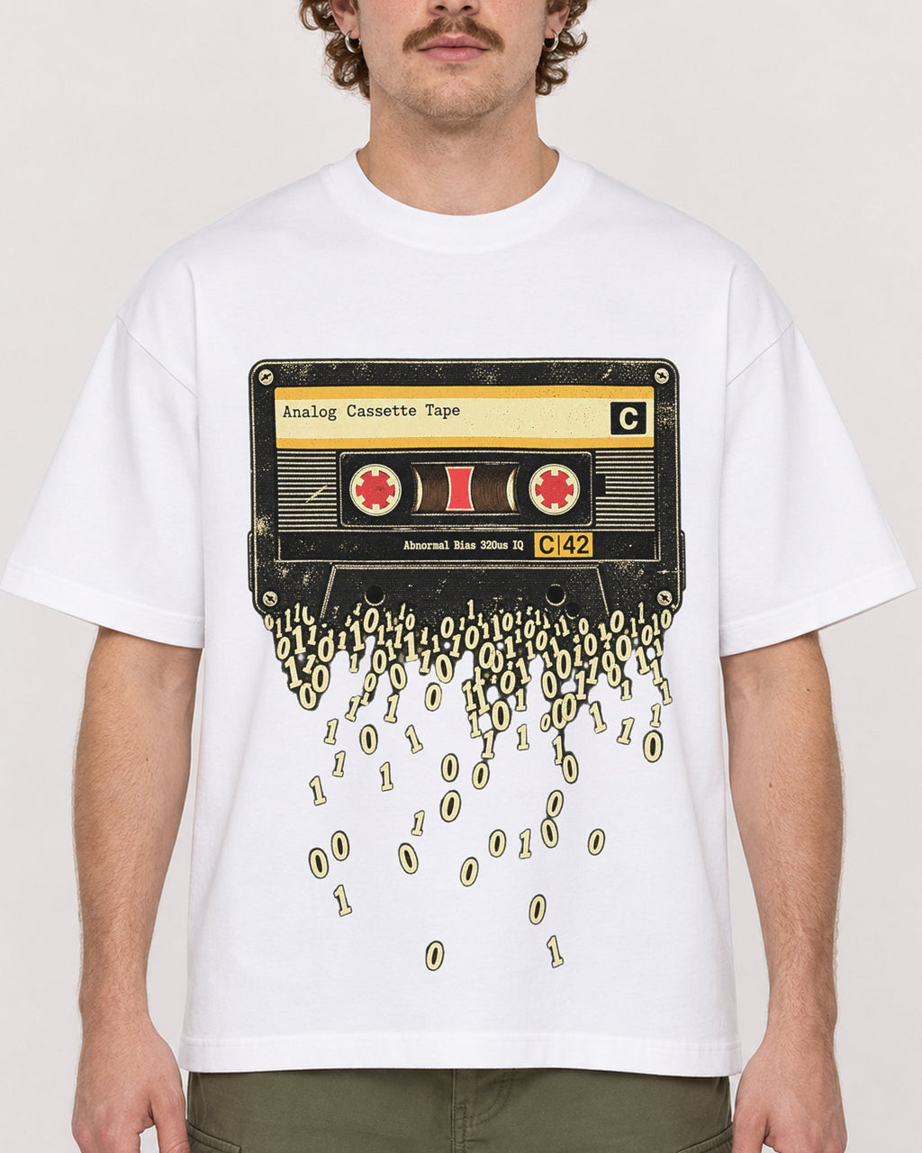 Mockup Boxy Heavyweight Tee White male close-up 09