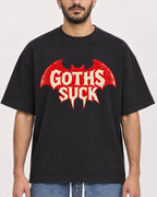 Mockup Boxy Heavyweight Tee Black male close-up 07