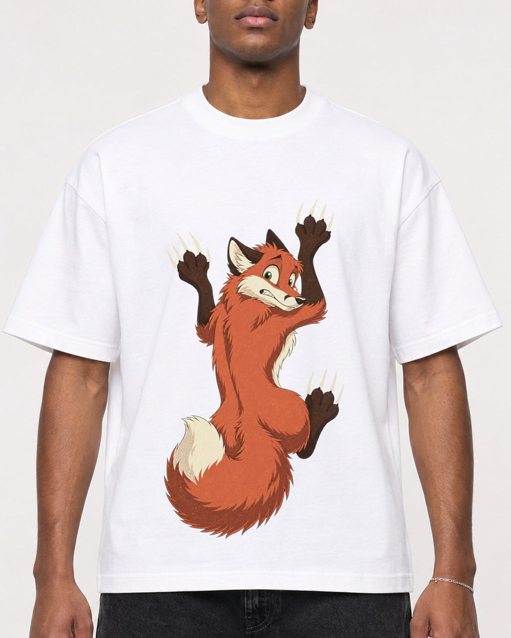 Mockup Boxy Heavyweight Tee White male close-up 15