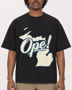 Mockup Boxy Heavyweight Tee Black male close-up 04