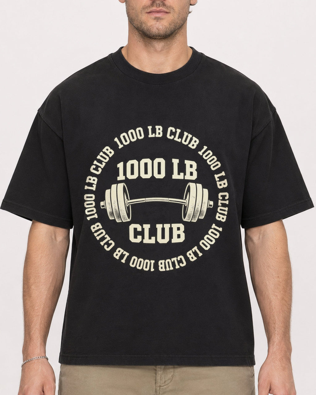 Mockup Boxy Heavyweight Tee Black male close-up 08